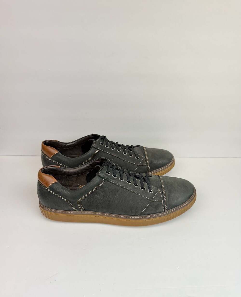 Johnston & Murphy Black Leather Lace-Up Sneakers 25-2347 Mens Size 13M